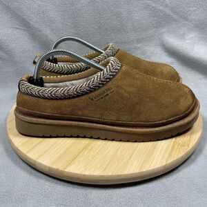 Koolaburra UGG Burree Slippers Mens 8 Chestnut Brown Suede Shoes 1159690